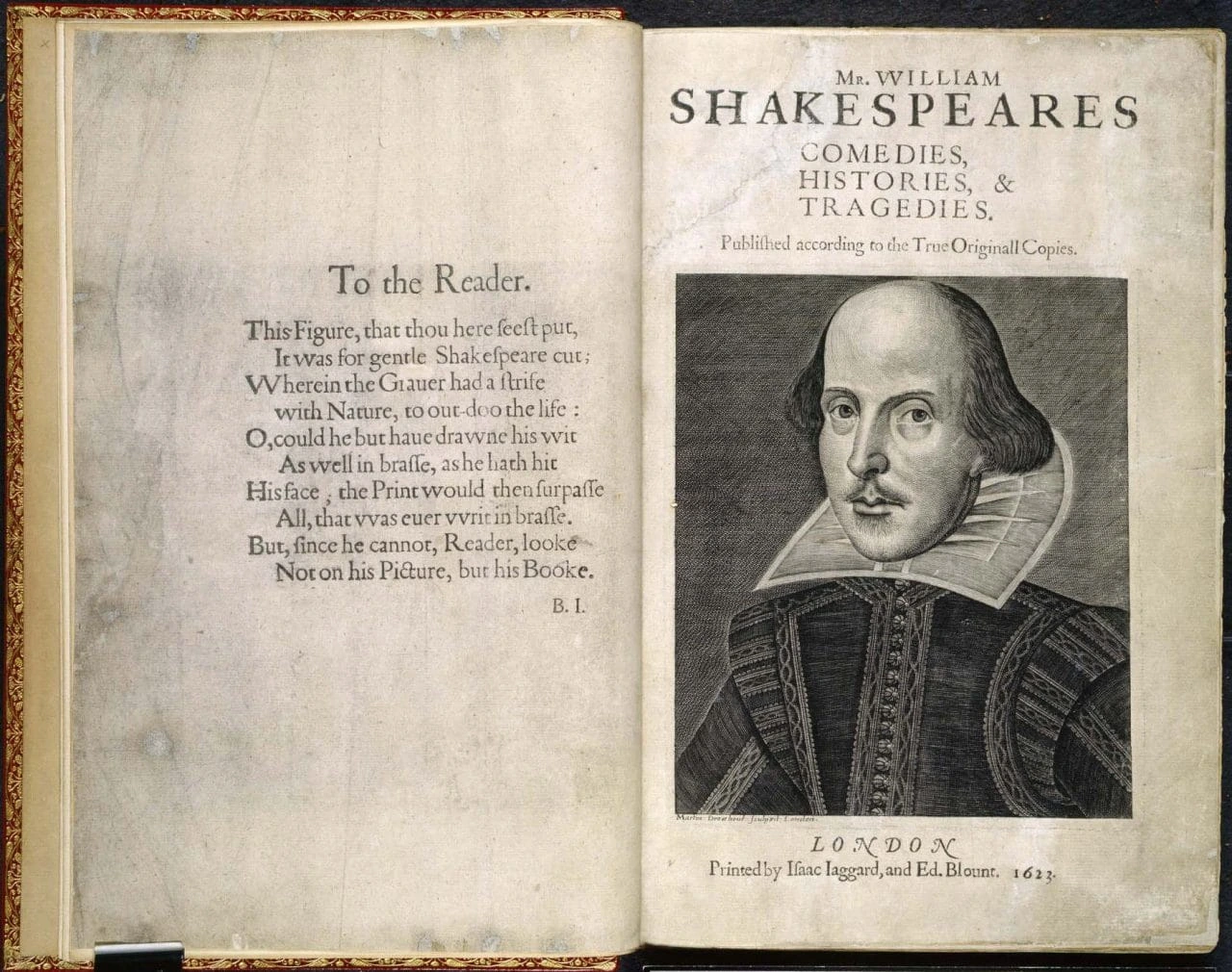 The Droeshout engraving of William Shakespeare from the 1623 First Folio